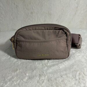 Isaac Mizrahi New York Taupe Purpleish Nylon Belt Bag Fannie Travel pack